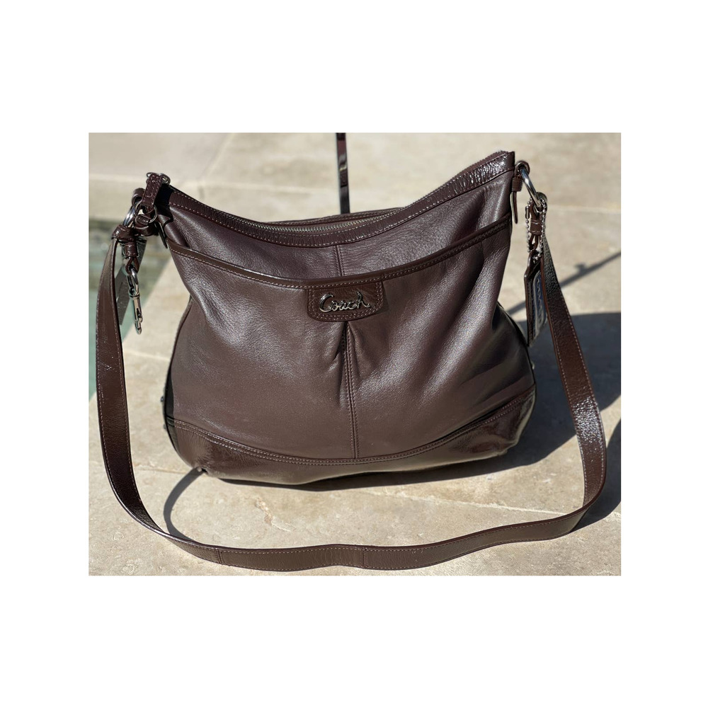 Coach Dark Brown Leather Duffle Shoulder/Crossbody bag